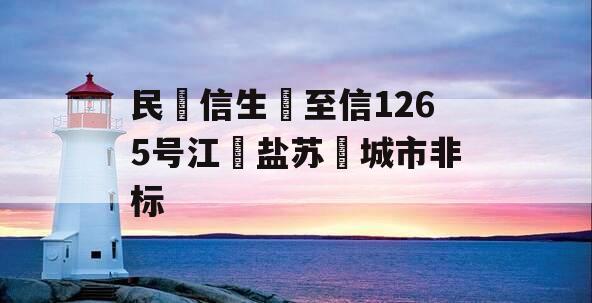 民‮信生‬至信1265号江‮盐苏‬城市非标