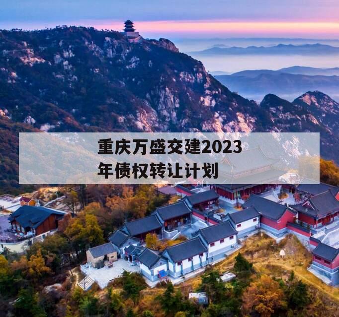 重庆万盛交建2023年债权转让计划