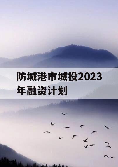 防城港市城投2023年融资计划