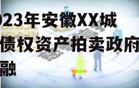 2023年安徽XX城建债权资产拍卖政府债定融