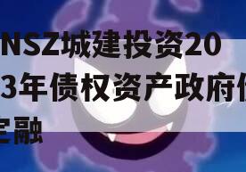 JNSZ城建投资2023年债权资产政府债定融