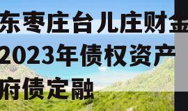 山东枣庄台儿庄财金投资2023年债权资产政府债定融