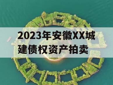 2023年安徽XX城建债权资产拍卖