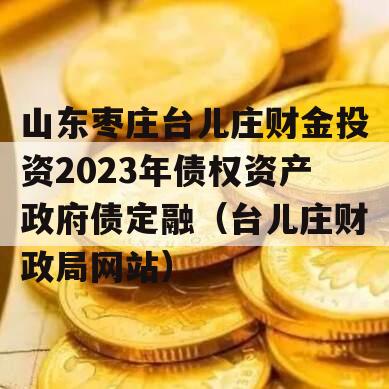 山东枣庄台儿庄财金投资2023年债权资产政府债定融（台儿庄财政局网站）