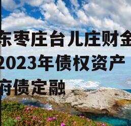 山东枣庄台儿庄财金投资2023年债权资产政府债定融