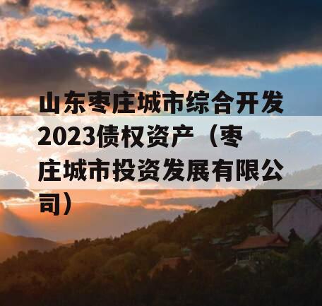 山东枣庄城市综合开发2023债权资产（枣庄城市投资发展有限公司）