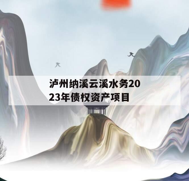 泸州纳溪云溪水务2023年债权资产项目