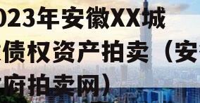 2023年安徽XX城建债权资产拍卖（安徽政府拍卖网）