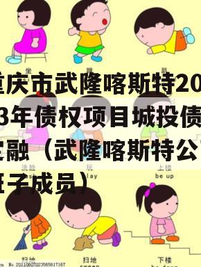 重庆市武隆喀斯特2023年债权项目城投债定融（武隆喀斯特公司班子成员）