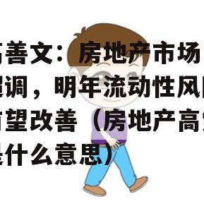 高善文：房地产市场已超调，明年流动性风险有望改善（房地产高策是什么意思）