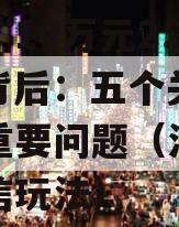 江西“10万元2.2亿”背后：五个关于政信的重要问题（江西福利政信玩法）