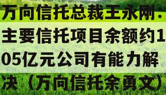 万向信托总裁王永刚：主要信托项目余额约105亿元公司有能力解决（万向信托余勇文）