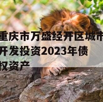 重庆市万盛经开区城市开发投资2023年债权资产