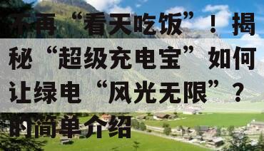 不再“看天吃饭”！揭秘“超级充电宝”如何让绿电“风光无限”？的简单介绍