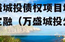 万盛城投债权项目城投债定融（万盛城投公司）