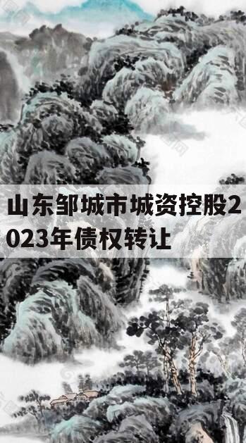 山东邹城市城资控股2023年债权转让