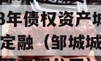 山东邹城市城资控政信2023年债权资产城投债定融（邹城城市资产经营有限公司）