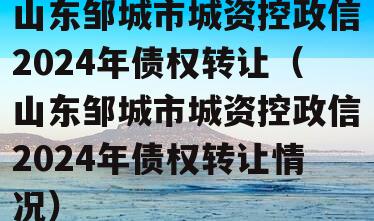 山东邹城市城资控政信2024年债权转让（山东邹城市城资控政信2024年债权转让情况）