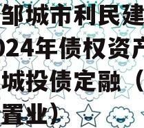 山东邹城市利民建设发展2024年债权资产计划城投债定融（邹城利民置业）