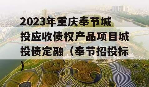 2023年重庆奉节城投应收债权产品项目城投债定融（奉节招投标）