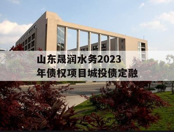 山东晟润水务2023年债权项目城投债定融