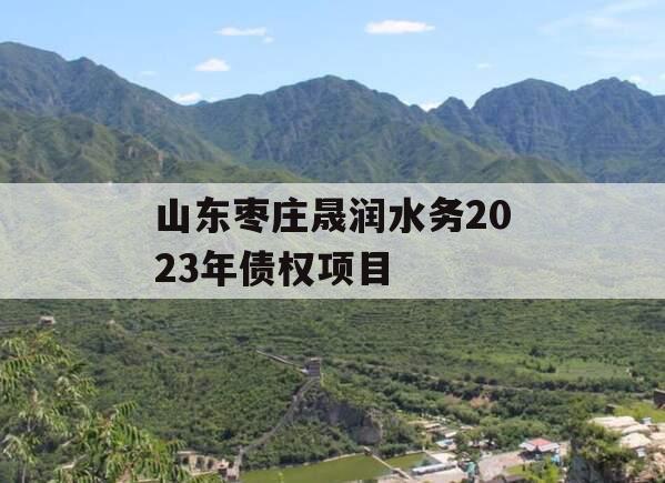 山东枣庄晟润水务2023年债权项目