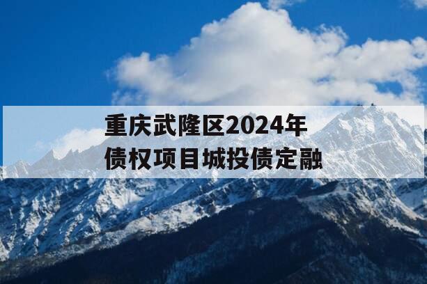 重庆武隆区2024年债权项目城投债定融