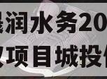 山东晟润水务2023年债权项目城投债定融