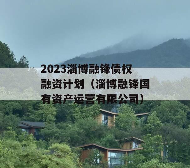 2023淄博融锋债权融资计划（淄博融锋国有资产运营有限公司）