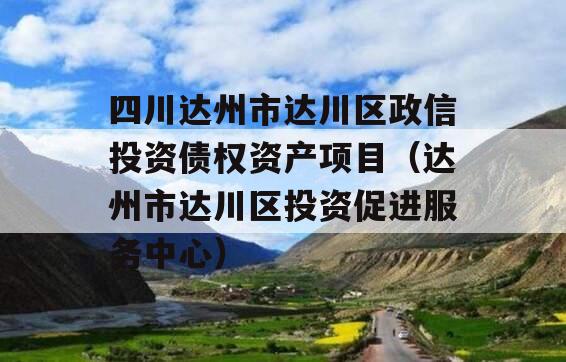 四川达州市达川区政信投资债权资产项目（达州市达川区投资促进服务中心）