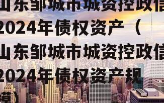 山东邹城市城资控政信2024年债权资产（山东邹城市城资控政信2024年债权资产规模）