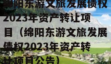 绵阳东游文旅发展债权2023年资产转让项目（绵阳东游文旅发展债权2023年资产转让项目公告）