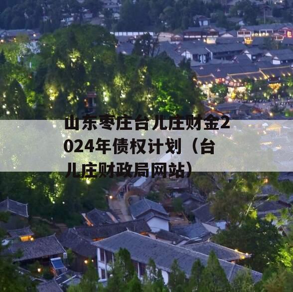 山东枣庄台儿庄财金2024年债权计划（台儿庄财政局网站）