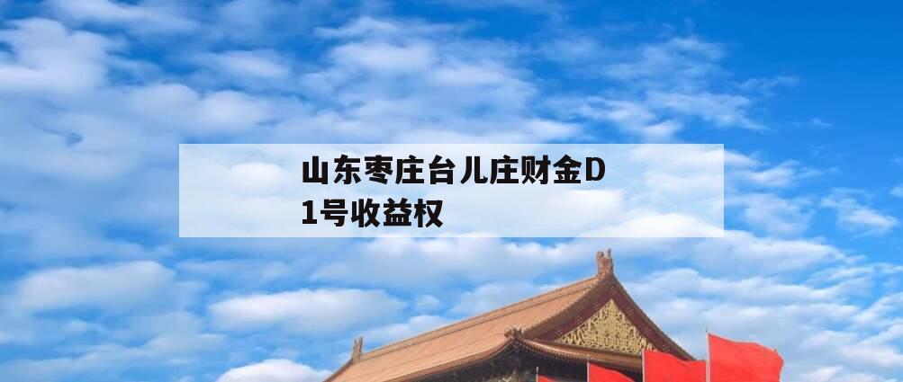 山东枣庄台儿庄财金D1号收益权