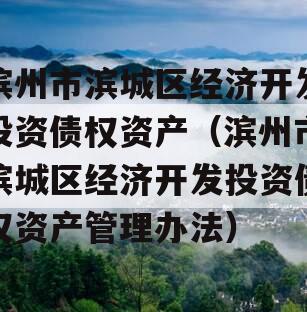 滨州市滨城区经济开发投资债权资产（滨州市滨城区经济开发投资债权资产管理办法）