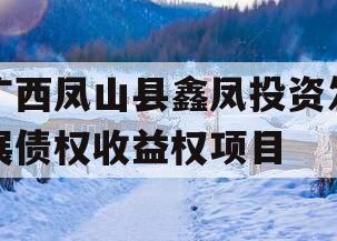 广西凤山县鑫凤投资发展债权收益权项目