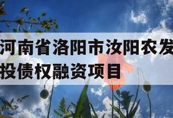 河南省洛阳市汝阳农发投债权融资项目