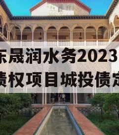 山东晟润水务2023年债权项目城投债定融