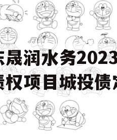 山东晟润水务2023年债权项目城投债定融