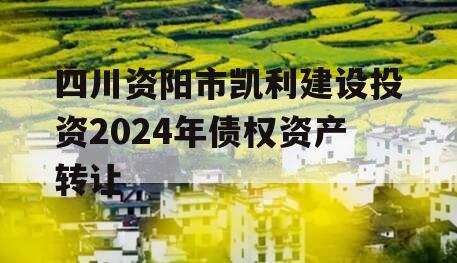 四川资阳市凯利建设投资2024年债权资产转让