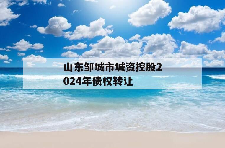 山东邹城市城资控股2024年债权转让