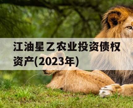 江油星乙农业投资债权资产(2023年)