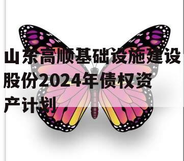 山东高顺基础设施建设股份2024年债权资产计划