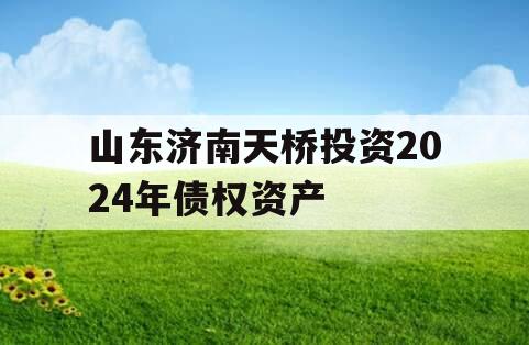 山东济南天桥投资2024年债权资产