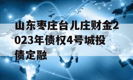 山东枣庄台儿庄财金2023年债权4号城投债定融