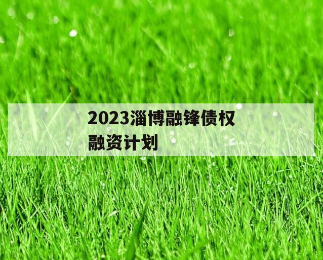 2023淄博融锋债权融资计划