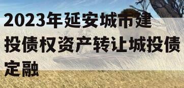 2023年延安城市建投债权资产转让城投债定融