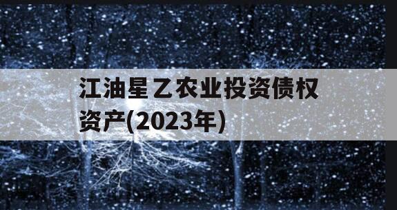 江油星乙农业投资债权资产(2023年)