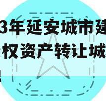 2023年延安城市建投债权资产转让城投债定融