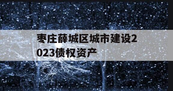 枣庄薛城区城市建设2023债权资产